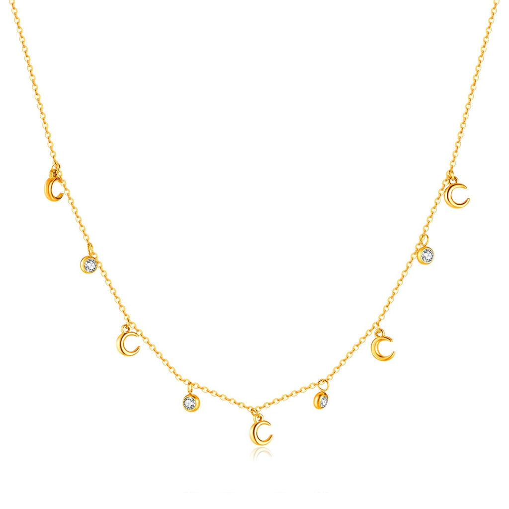 French - style light luxury moon necklace - Pindu