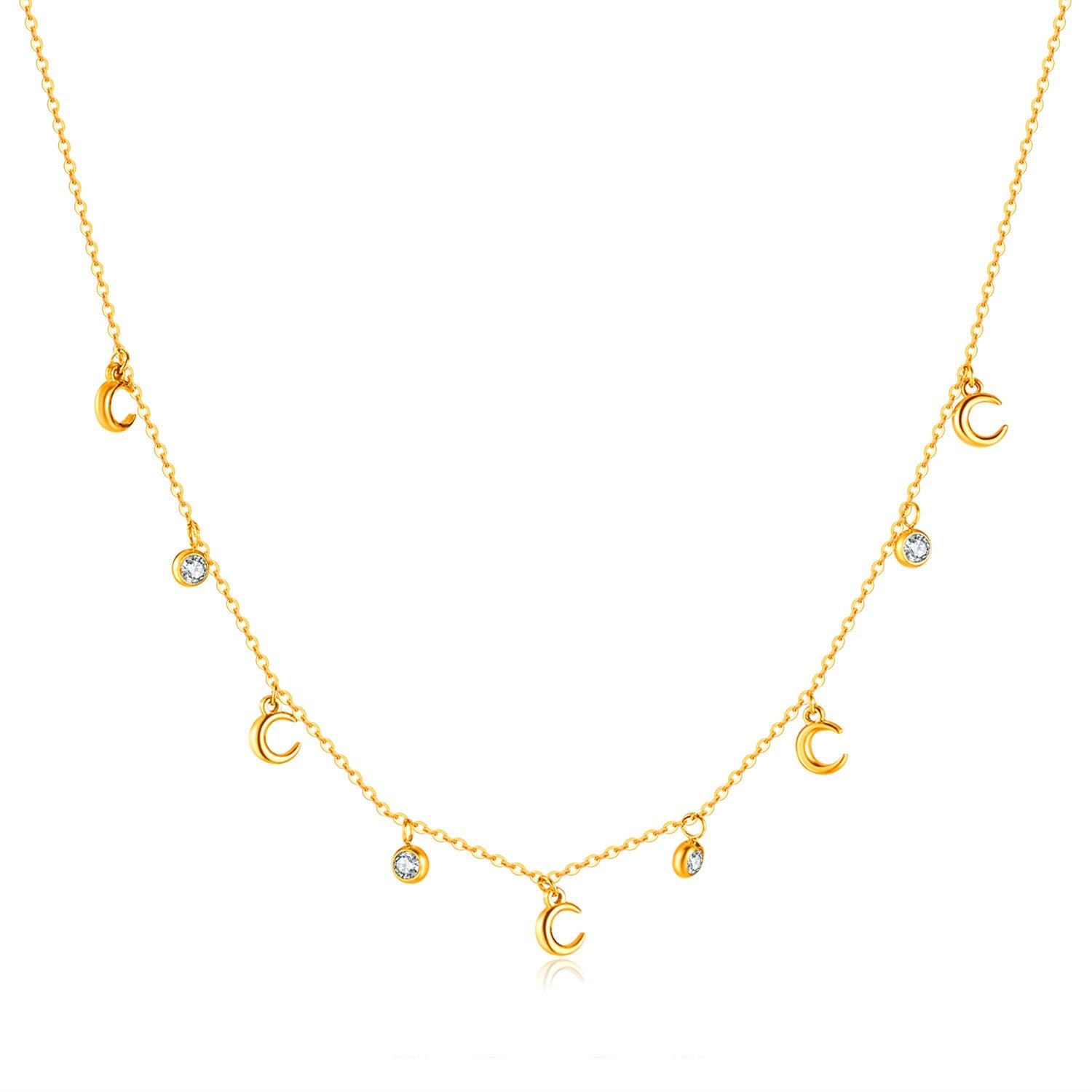 French - style light luxury moon necklace - Pindu