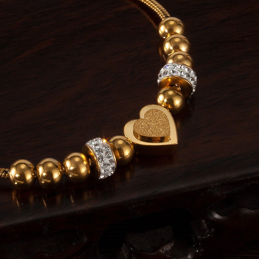 French - Style Matte Finish Heart Bracelet - Pindu
