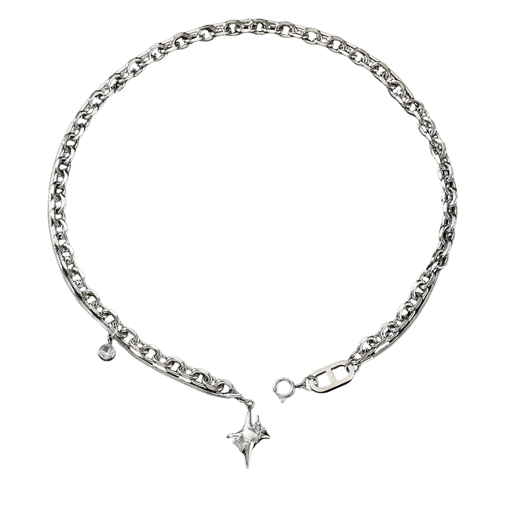 Hip - Hop Star Burst Patchwork Necklace - Pindu