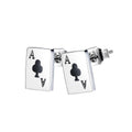 Titanium Steel Poker Earrings (Ace of Clubs) - Pindu
