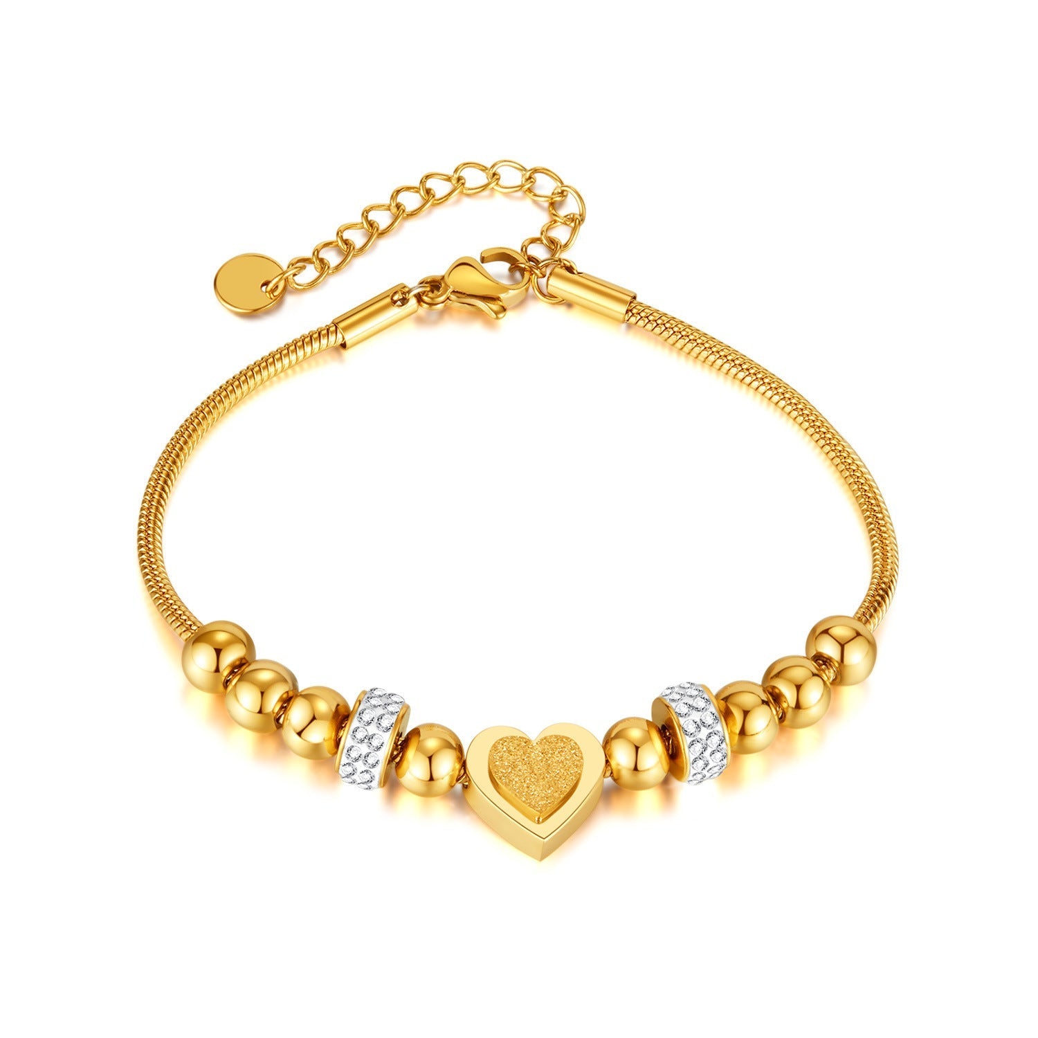 French - Style Matte Finish Heart Bracelet - Pindu