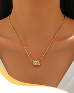 French - Style Geometric Zircon - Set Choker Necklace - Pindu