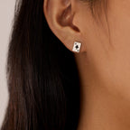 Titanium Steel Poker Earrings (Ace of Clubs) - Pindu
