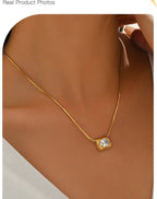 French - Style Geometric Zircon - Set Choker Necklace - Pindu