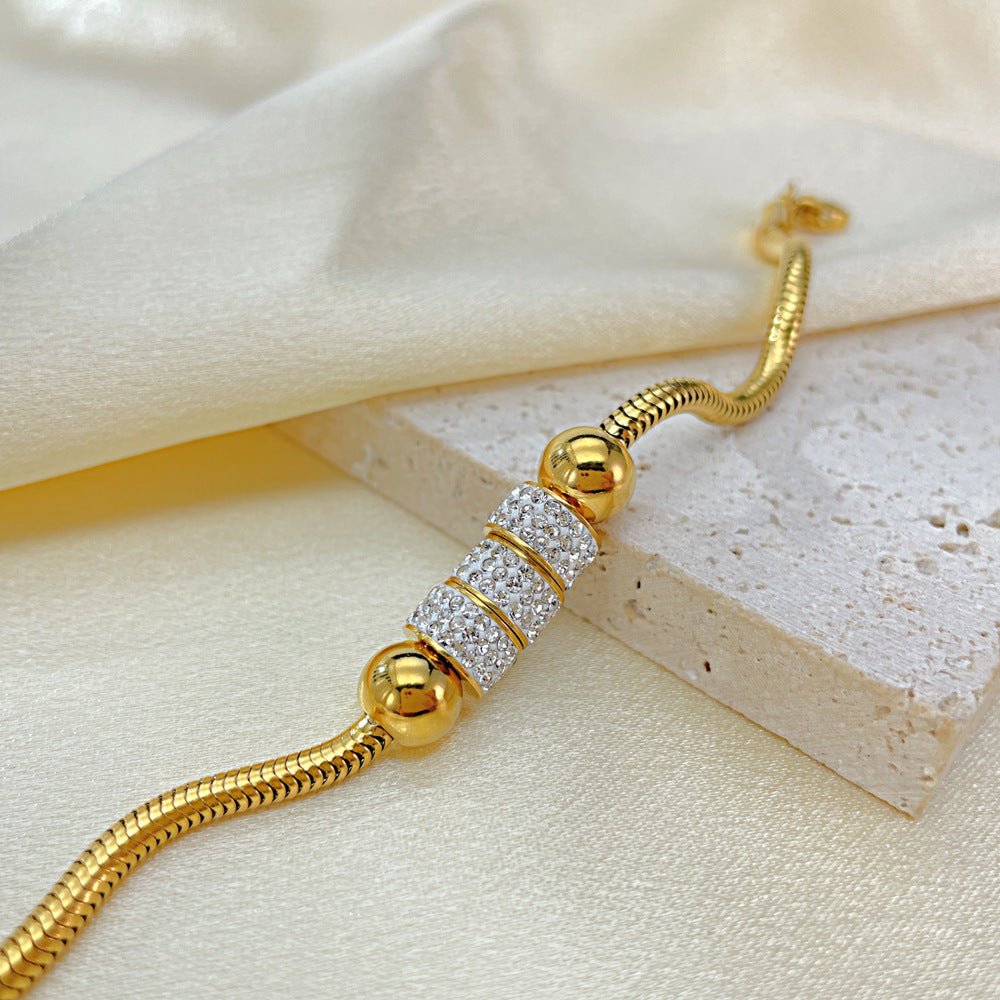 Zircon Snake Chain Necklace - Pindu