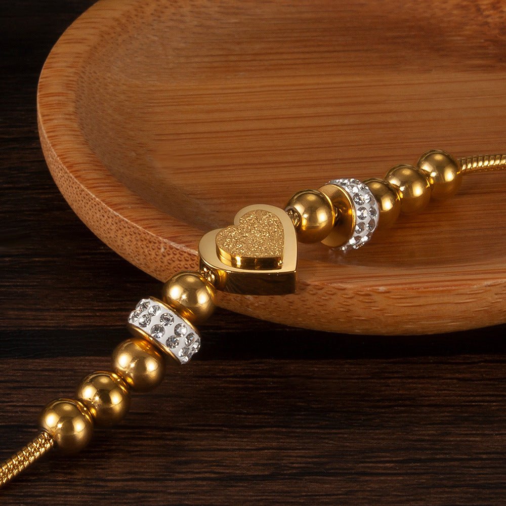French - Style Matte Finish Heart Bracelet - Pindu
