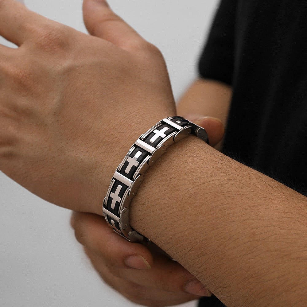 Titanium Steel Cross Bracelet - Pindu