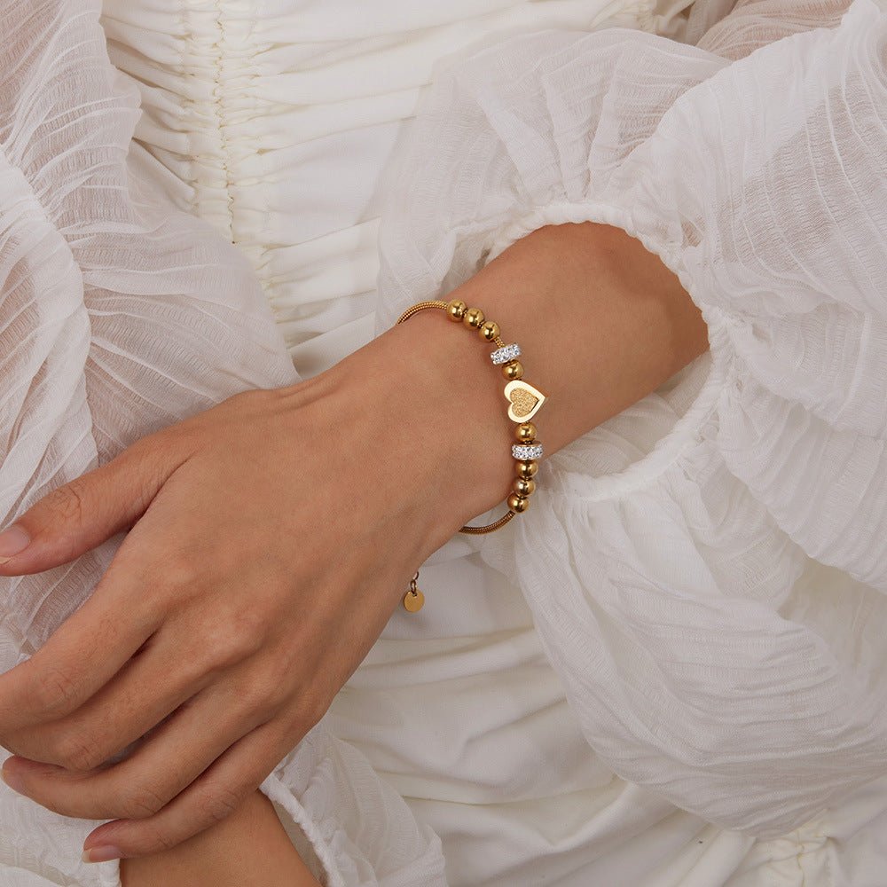 French - Style Matte Finish Heart Bracelet - Pindu